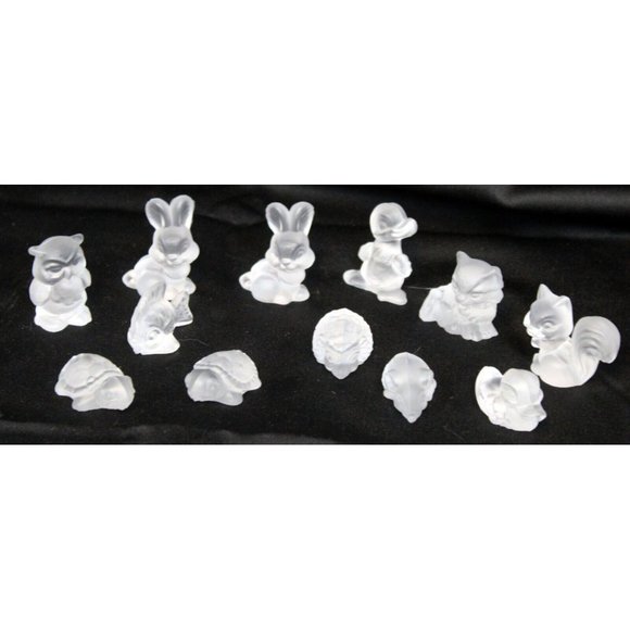 VTG 12 Pc German Mini Frost Glass Animal Menagerie Lead Crystal Goebel W Porzel
